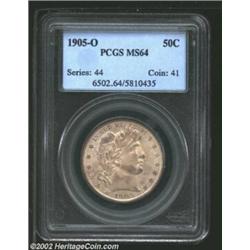 1905-O 50C MS64 PCGS. Although not fully struck, this lavender-gray near-Gem has sharper definition.