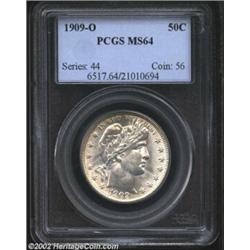 1909-O 50C MS64 PCGS. Produced in limited numbers (925,400 pieces) and well known as a condition rar