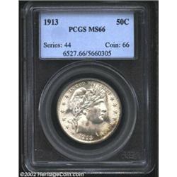 1913 50C MS66 PCGS. Beginning in 1913 and continuing through the end of the series in 1915, the Phil