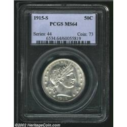 1915-S 50C MS64 PCGS. While the eagle's right (facing) shoulder lacks complete definition, this bril