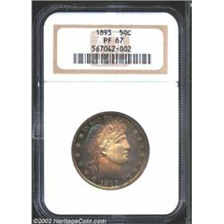 1893 50C PR67 NGC. Formerly offered as lot 7566 in our 2001 Central States Sale, where it was descri