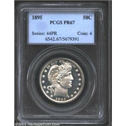 1895 50C PR67 PCGS. As a date, the 1895 Barber Half Dollar is not a rare coin in either business str