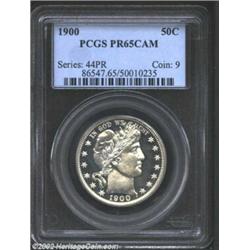 1900 50C PR65 Cameo PCGS. A spectacular turn-of-the-century Proof that is completely brilliant and h