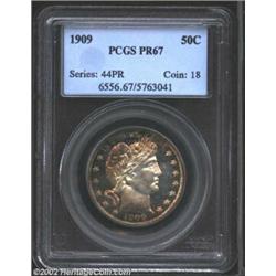 1909 50C PR67 PCGS. A coin with undisputed originality, the virtually untoned centers are framed in.