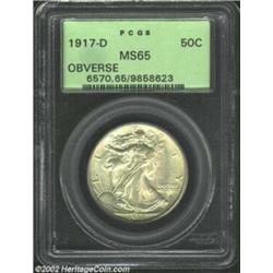 1917-D 50C Obverse MS65 PCGS. This second-year issue from the Denver Mint reverses the trend that ch