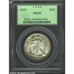 1920 50C MS65 PCGS. In an absolute sense, the '20-P (6.3 million coins produced) is among the more r