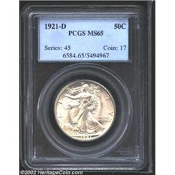 1921-D 50C MS65 PCGS. Despite the fact that we have offered several Gem quality '21-D Halves over th