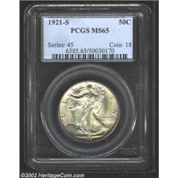 1921-S 50C MS65 PCGS. The 1916-S, 1921-P, 1921-D, and 1938-D all boast lower mintages than the 1921-