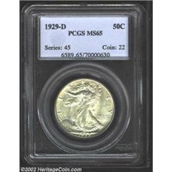 1929-D 50C MS65 PCGS. Lustrous and untoned. A well preserved Gem that has abundant eye appeal. Impor