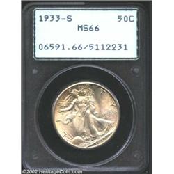 1933-S 50C MS66 PCGS. Unlike S-mint issues from the 1940s, the 1933-S Walking Liberty is normally as