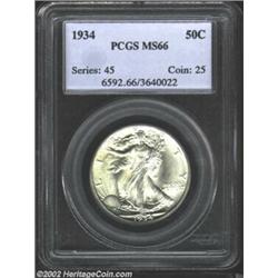 1934 50C MS66 PCGS. Although somewhat dwarfed by the MS68s that follow, this satiny-white Gem posses