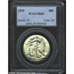 1935 50C MS65 PCGS. Bright and untoned with a pleasant, satiny appearance. Important notice: We expe