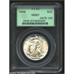 1936 50C MS67 PCGS. Featuring a razor-sharp strike, and swirling cartwheel luster over immaculately.