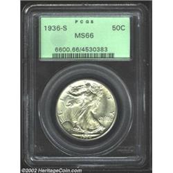 1936-S 50C MS66 PCGS. A well struck, exquisitely preserved Gem, with brilliant surfaces displaying a