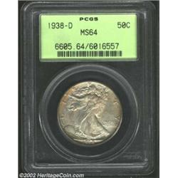 1938-D 50C MS64 PCGS. Light amber-gray patina enhances the desirability of this low mintage Denver M