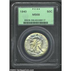 1940 50C MS68 PCGS. This rather amazing Superb Gem is fully struck, with seemingly pristine surfaces