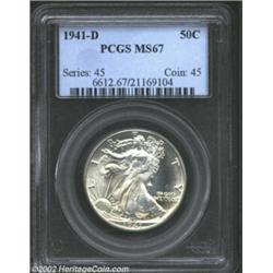 1941-D 50C MS67 PCGS. With sharp strike and attractive surfaces, this is a premium example of this D