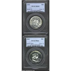 1942 50C MS65 PCGS, fully struck and lustrous, the obverse is brilliant while the reverse shows just