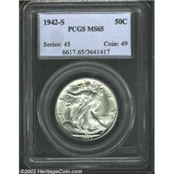 1942-S 50C MS65 PCGS. This is an extremely lustrous and appealing example of this San Francisco Mint