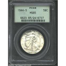 1944-S 50C MS65 PCGS. Full brilliant luster and nice strike characterize this coin.From the Collecti