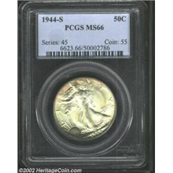 1944-S 50C MS66 PCGS. A shimmering Gem with rich luster and virtually mark-free surfaces, this later