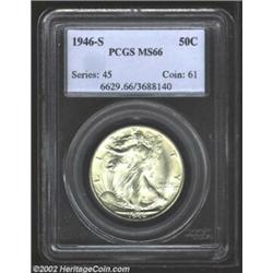 1946-S 50C MS66 PCGS. A creamy, well detailed example that shimmers from side-to-side and has only a