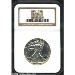 1936 50C PR61 NGC. Bright and sharp with claims to a finer grade. Popular first-year proof issue.Fro