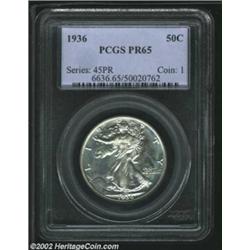 1936 50C PR65 PCGS. This is a rare, high grade example of this elusive first year of issue for moder