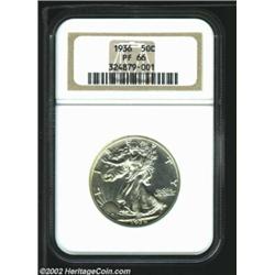 1936 50C PR66 NGC. An exceptionally well preserved proof 1936 Walker, this high end Gem displays raz