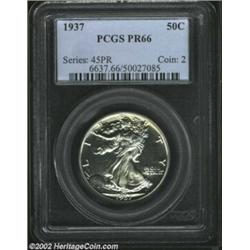 1937 50C PR66 PCGS. Exemplary surfaces of reflective luster. A very appealing specimen. Important no