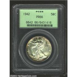 1942 50C PR66 PCGS. Russet-golden color is noted near the peripheries of this proof half dollar. Imp