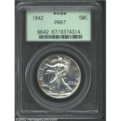 1942 50C PR67 PCGS. A Superb example of this perfect-for-type coin.From the Collection of Colonel Ca