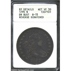 1795 S$1 Draped Bust--Reverse Scratched--ANACS. XF Details, Net VF30. Centered Bust. B-15, BB-52. Th