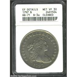 1797 S$1 10x6 Stars--Cleaned--ANACS. XF Details, Net VF30. B-3a, BB-71.There is plenty of sharp stri