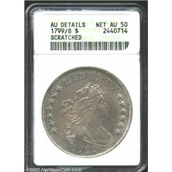 1799/8 S$1 15 Stars Reverse--Scratched--ANACS. AU Details, Net AU50. B-3, BB-141. Nearly Uncirculate