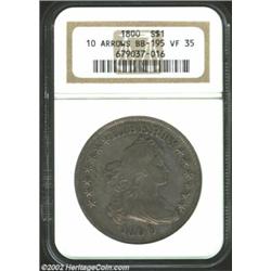 1800 S$1 10 Arrows VF35 NGC. B-15, BB-195, R.3. A scarce and important Guide Book variety that has j