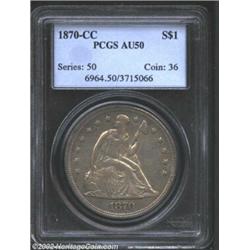 1870-CC S$1 AU50 PCGS. The premier Silver Dollar from the Carson City Mint, the popular 1870-CC is a