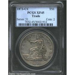 1873-CC T$1 XF45 PCGS. Medium gray in color, this is a nice circulated example of this issue. Import