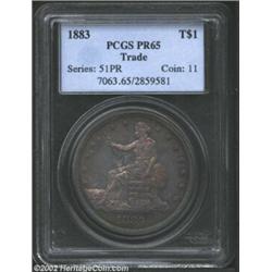 1883 T$1 PR65 PCGS. The final collectible issue in the Trade Dollar series, the 1883 was produced so