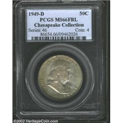 1949-D 50C MS66 Full Bell Lines PCGS. Both sides are richly toned, with the obverse bathed in lilac,