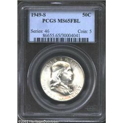 1949-S 50C MS65 Full Bell Lines PCGS. A lightly toned and flashy representative that has a crisp str