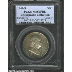 1949-S 50C MS66 Full Bell Lines PCGS. Originally toned in a medley of grey and orange, with a superb