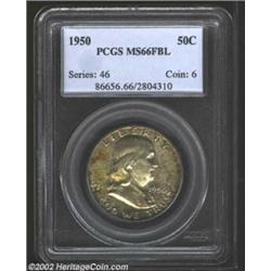 1950 50C MS66 Full Bell Lines PCGS. Lustrous and exceptionally clean with bright pastel coloration..