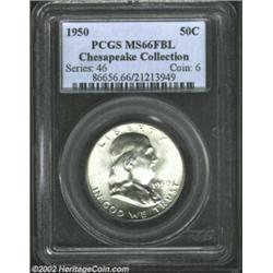 1950 50C MS66 Full Bell Lines PCGS. Untoned with blazing luster and pristine surfaces. Marvelously w