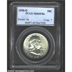 1950-D 50C MS65 Full Bell Lines PCGS. Brilliant with softly frosted mint luster. Important notice: W