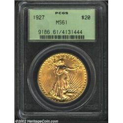 1927 $20 MS61 PCGS. A lovely and lustrous specimen that has outstanding eye appeal for the grade des