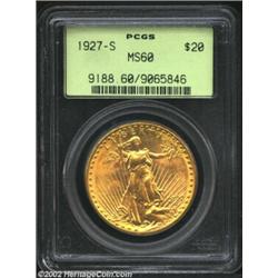 1927-S $20 MS60 PCGS. While the 1927-D may certainly overshadow the 1927-S among beginning collector