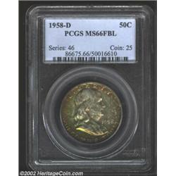 1958-D 50C MS66 Full Bell Lines PCGS. Another mint set Gem that has rings of bright lime-green and r