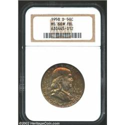 1958-D 50C MS66 Full Bell Lines NGC. The reverse is beautifully toned in an rainbow following the cu