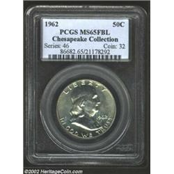 1962 50C MS65 Full Bell Lines PCGS. Attractive surfaces and full mint brilliance. Population: 96 in.